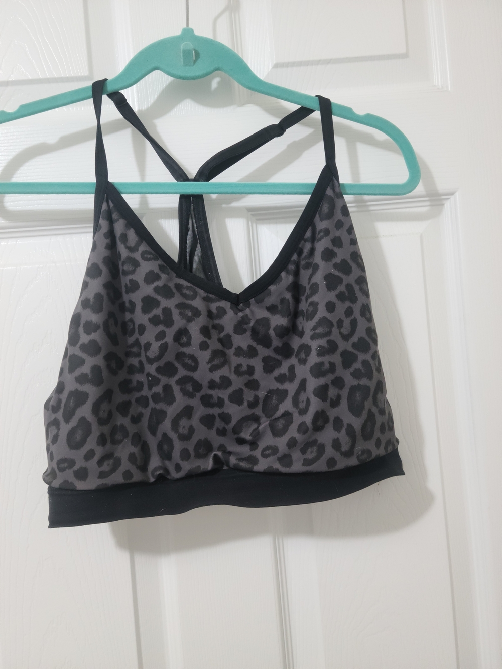 Strappy Leopard-Print Bralette - Gray
